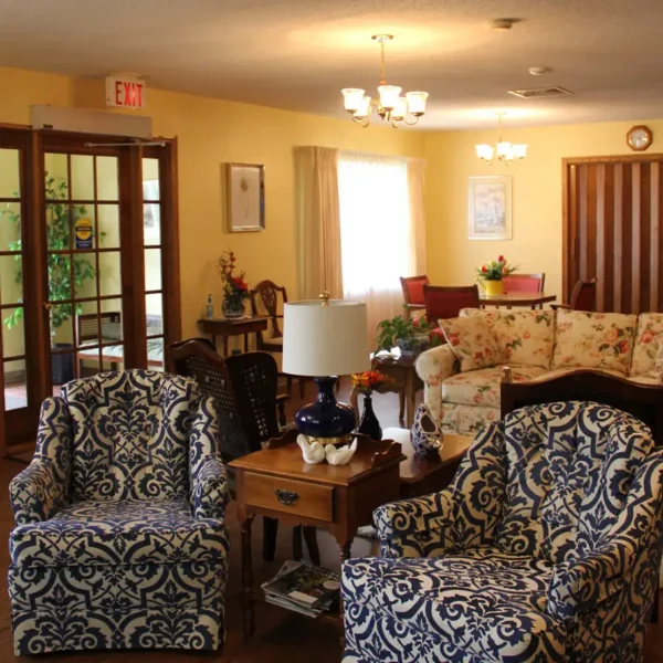 Illinois Presbyterian Home Communities - Fair Hills Apartments, front parlor, lobby - Springfield IL