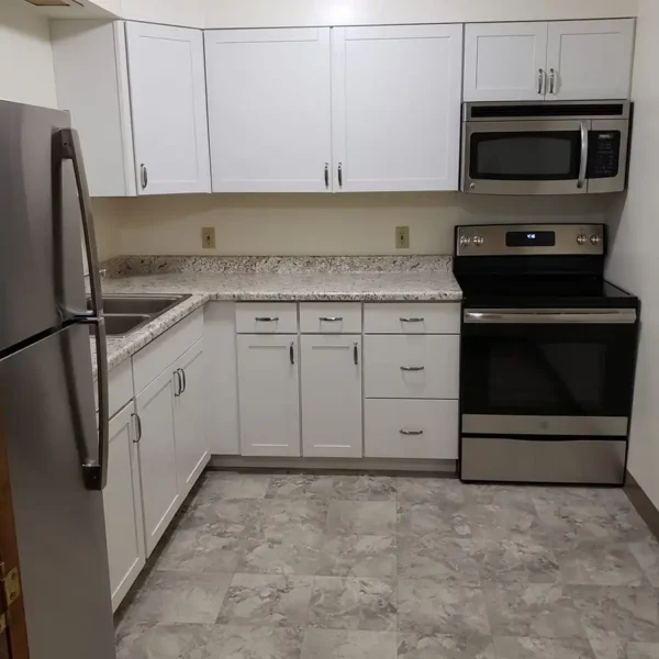Illinois Presbyterian Home Communities - Fair Hills Apartments, kitchen with modern appliances - Springfield IL