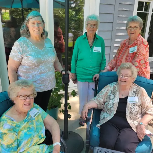 Illinois Presbyterian Home Communities - Fair Hills Cottages, residents visiting outside - Springfield IL