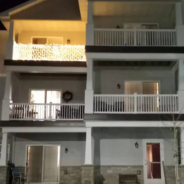 Illinois Presbyterian Home Communities - Fair Hills Tower, decorated resident balconies and patios - Springfield IL